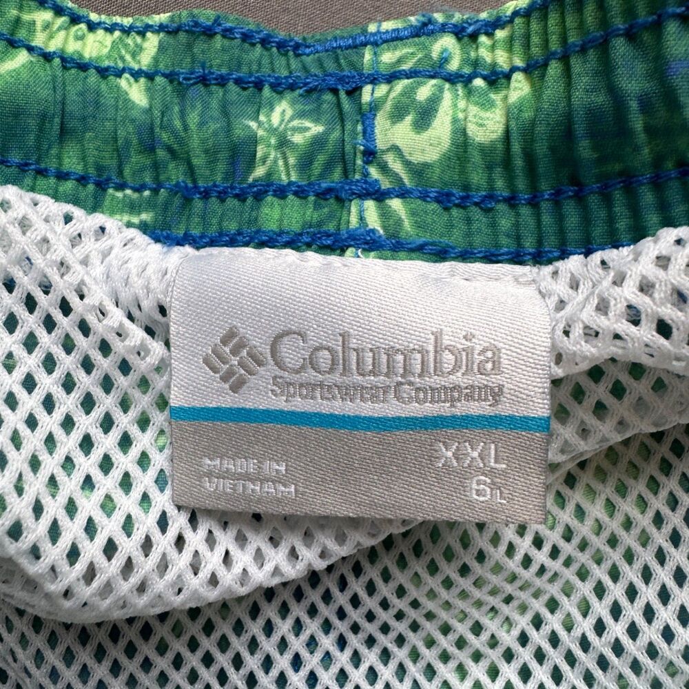 NWT Columbia Swim Trunks Men's XXL Green Printed BackCast II Short Omni-Shade - Picture 3 of 14